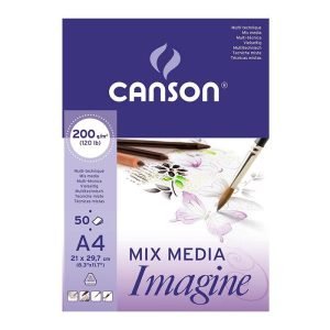 Block Canson Imagine Mix Media 200gr 50hj 21×29.7cm