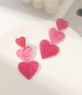 Aretes de corazones rosadoss