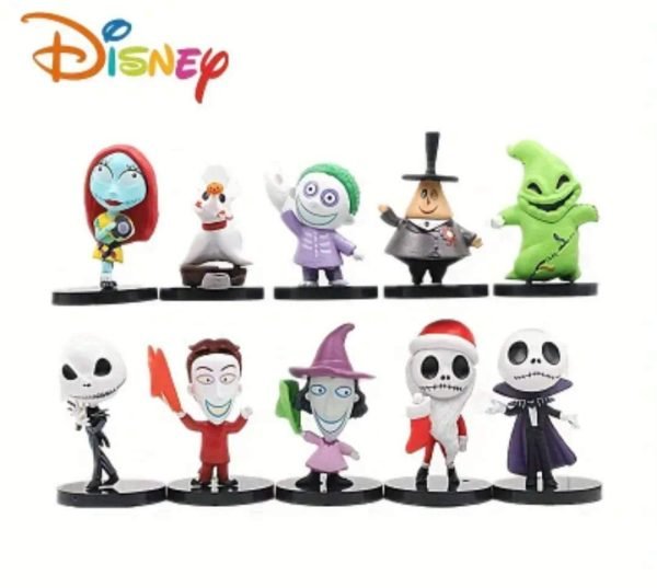 Sets de 10 figuras Disney The nightmare before christmas. Licencia oficial UME 4.7cm - 6.10cm