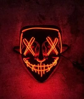 Máscara Led Payaso Cyberpunk rojo