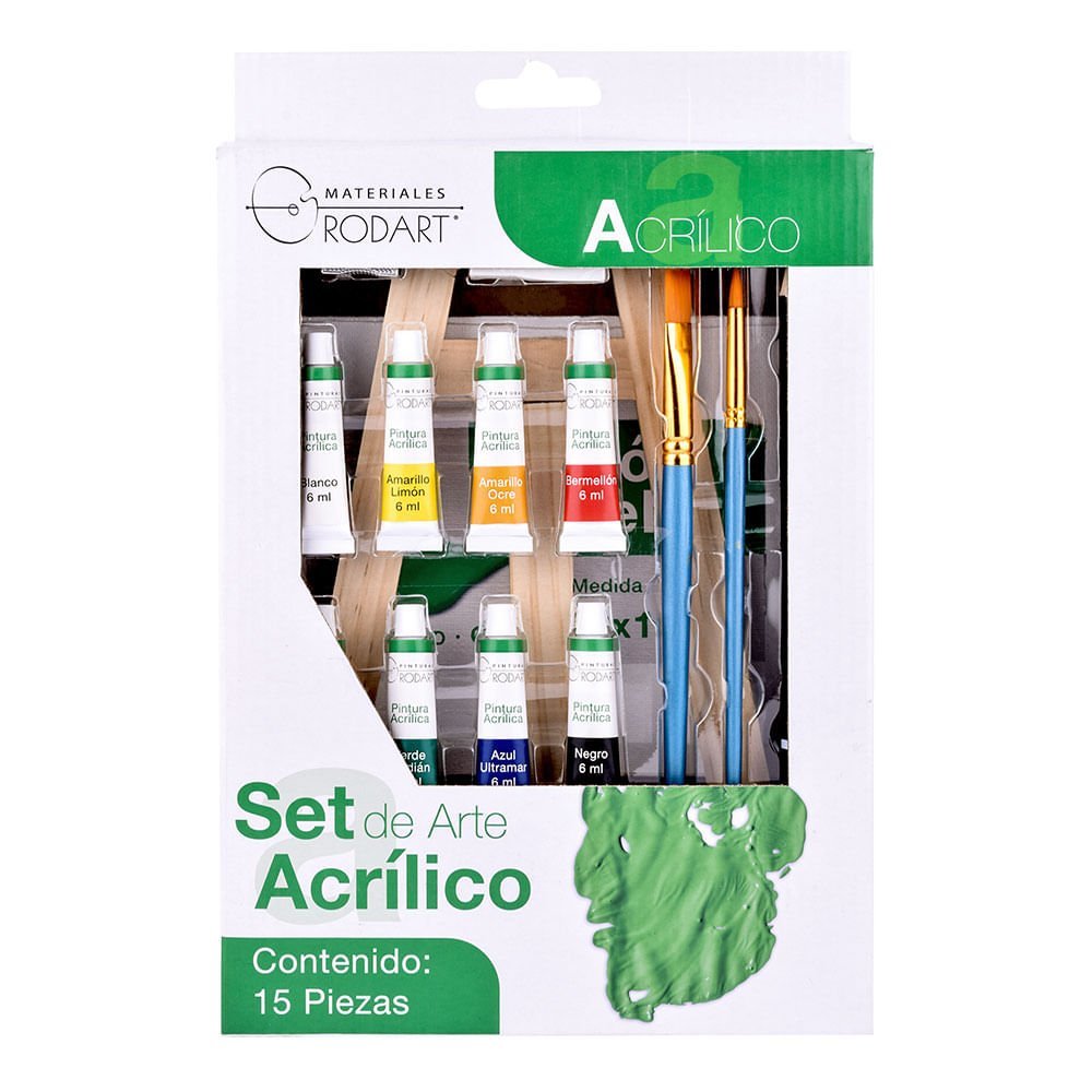 Set de arte Acrílico Rodart 15 piezas