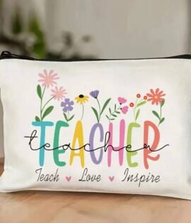 Lapicera Teacher con flores