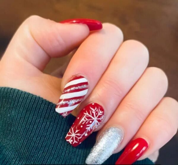 Set de 24 uñas navideñas