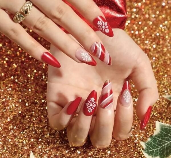 Set de 24 uñas navideñas