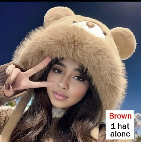 Gorro de oso de peluche