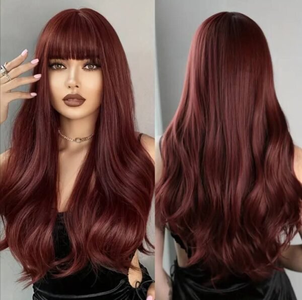 Peluca roja con fleco